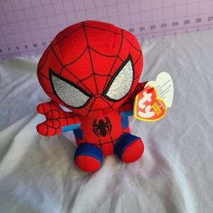 Spider-Man Ty Beanie Baby Plush Toy - Red and Blue